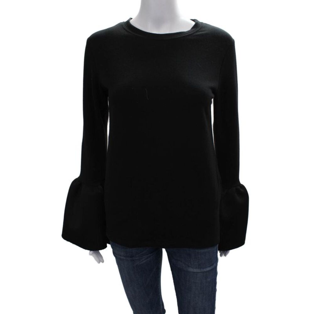 Style Mafia Womens Black Polyester Long Sleeve Round Neck Blouse Size M